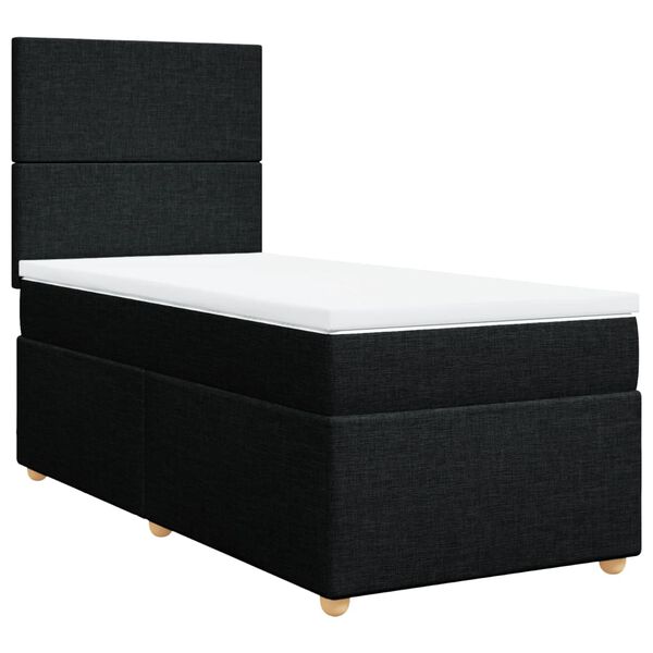 vidaXL Boxspring posteľ s matracom čierna 100x200 cm l&aacute;tka
