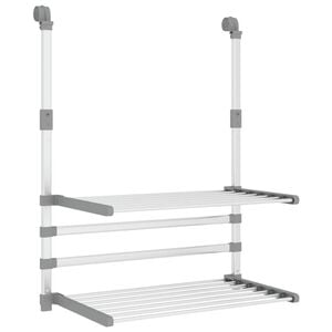 vidaXL Stojan na su&scaron;enie na balk&oacute;n 54x25x42 cm hlin&iacute;k