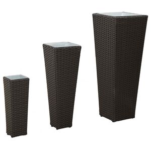 vidaXL Vonkaj&scaron;ia s&uacute;prava 3 ks Čierna 30 x 30 x 80 cm Kov