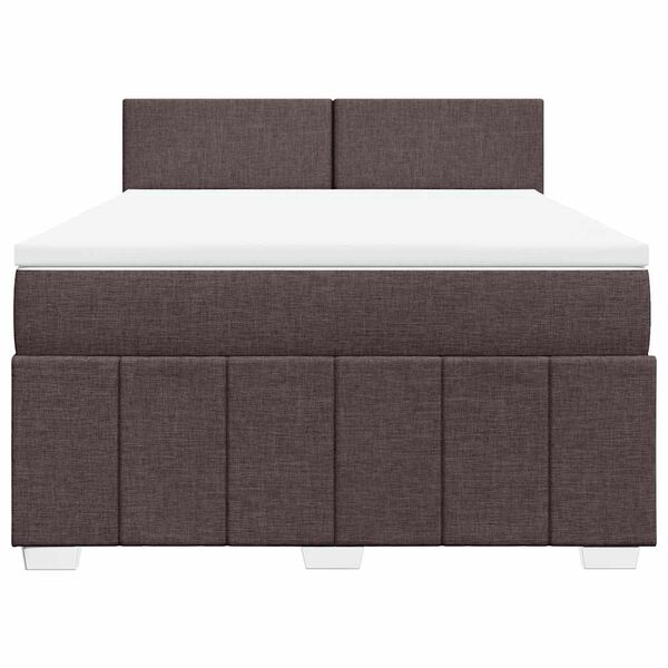 vidaXL Boxspring posteľ s matracom tmavohned&aacute; 140x190 cm l&aacute;tka