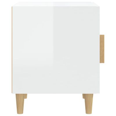 vidaXL Nočný stolík lesklý biely spracované drevo