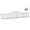 vidaXL Obl&uacute;kov&yacute; gabionov&yacute; k&ocirc;&scaron; 6 ks 300x50x40/60 cm pozinkovan&eacute; železo