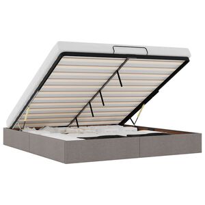 vidaXL Osmansk&yacute; r&aacute;m postele bez matraca Taupe 200x200 cm L&aacute;tka