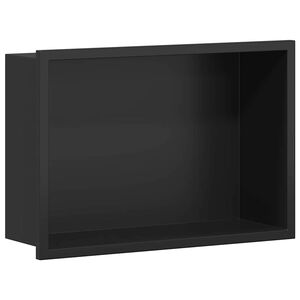 vidaXL Sprchov&yacute; v&yacute;klenok Čierna 30 x 20 x 9,5 cm Nehrdzavej&uacute;ca oceľ