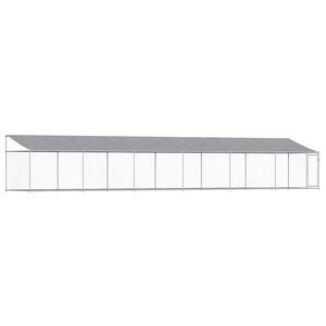 vidaXL Klietka pre psa so strechou a dverami siv&aacute; 12x2x2m pozink. oceľ