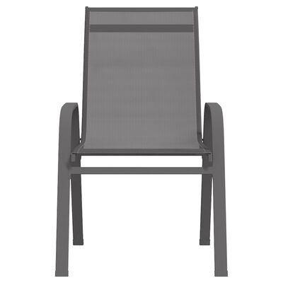 vidaXL Stohovateľné záhradné stoličky 6 ks sivé textilénová látka