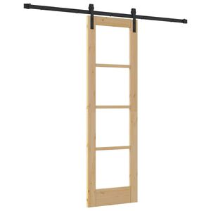 vidaXL Posuvn&eacute; dvere ORKDAL Pr&iacute;rodn&aacute; a čierna 61 x 198,5 cm
