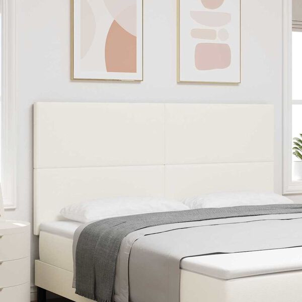 vidaXL Zadn&eacute; čelo s čelnou doskou Kr&eacute;mov&aacute; 180 cm Umel&aacute; koža