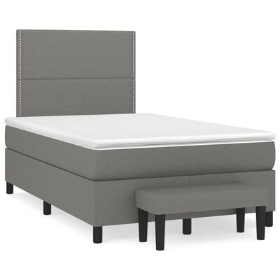 vidaXL Boxspring posteľ s matracom, tmavosivá 120x190 cm, látka