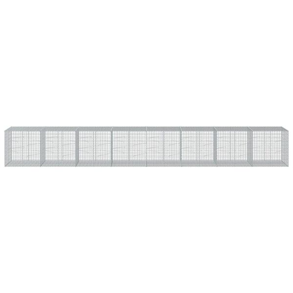 vidaXL Gabiónový kôš s krytom 800x100x100 cm pozinkované železo