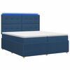 vidaXL LED boxspring posteľ s matracom Modr&aacute; 200 x 200 cm L&aacute;tka