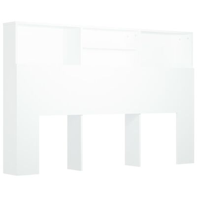 vidaXL Čelo postele so skrinkou biele 160x19x103,5 cm