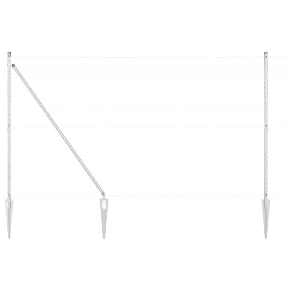 vidaXL Plotové stĺpy 13 pcs Strieborná Ø32mm 180 cm Pozinkovaná oceľ