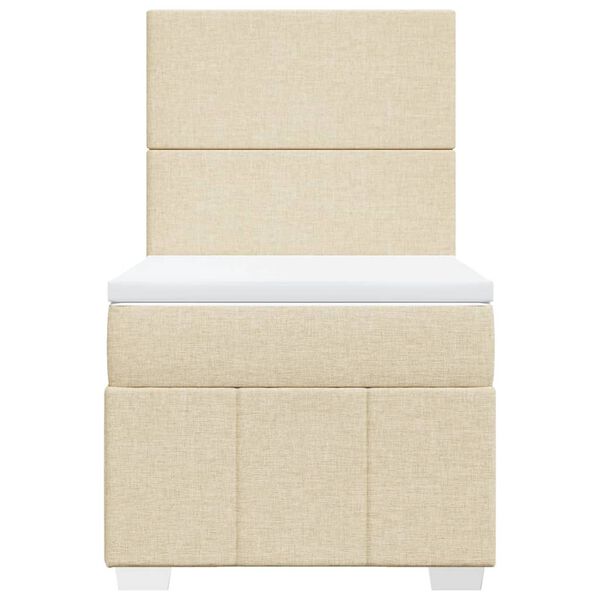 vidaXL Posteľn&yacute; r&aacute;m boxsping s matracom kr&eacute;mov&yacute; 90x200 cm l&aacute;tka