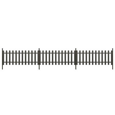 vidaXL Latkový plot so stĺpikmi 3 ks, WPC 614x80 cm