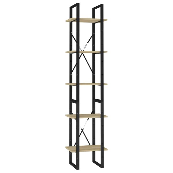 vidaXL Knižnica s 5 policami, dub sonoma 40x30x175cm, kompozitné drevo