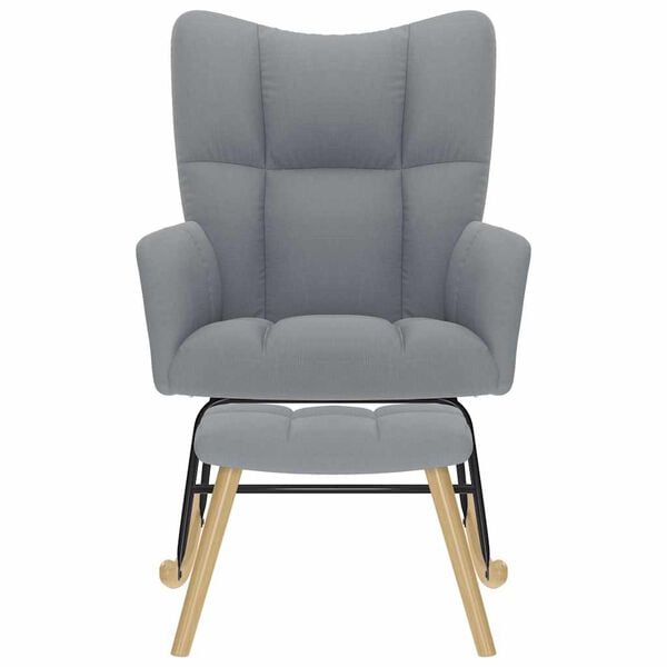 vidaXL Hojdacie kreslo s podnožkou bledosiv&eacute; l&aacute;tka