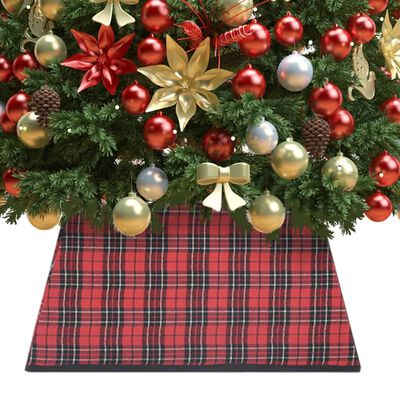 vidaXL Spodný kryt na vianočný stromček červeno-čierny 48x48x25 cm