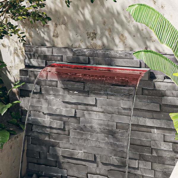 vidaXL Vodopádový prepad s RGB LED diódami nehrdzavejúca oceľ 90 cm