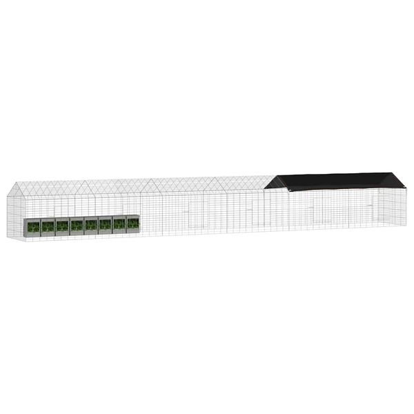 vidaXL Klietka pre kr&aacute;liky Strieborn&aacute; 400 x 78 x 78 cm