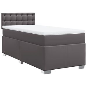 vidaXL Boxspring posteľ s matracom siv&aacute; 80x200 cm umel&aacute; koža