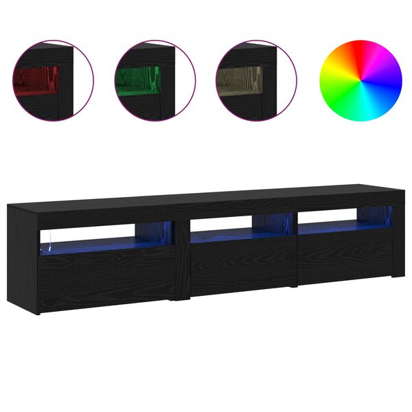 vidaXL TV skrinka 2 pcs Čierny dub 180 x 35 x 40 cm Kompozitn&eacute; drevo