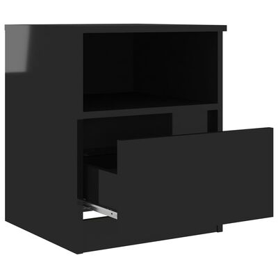 vidaXL Nočné stolíky 2 ks, lesklé čierne 40x40x50 cm, kompozitné drevo