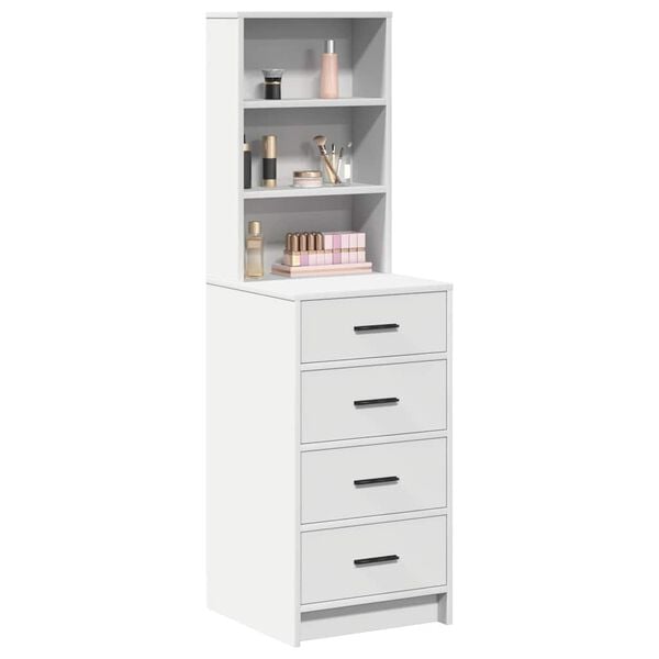 vidaXL Highboard so z&aacute;suvkou Biela 40 x 41 x 135 cm Kompozitn&eacute; drevo