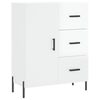 vidaXL Komoda leskl&aacute; biela 69,5x34x90 cm spracovan&eacute; drevo