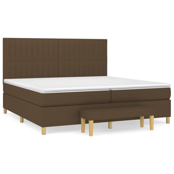 vidaXL Boxspring posteľ s matracom tmavohned&aacute; 200x200 cm l&aacute;tka
