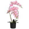 vidaXL Umel&aacute; orchidea s kvetin&aacute;čom Ružov&aacute; 45 x 15 x 65 cm