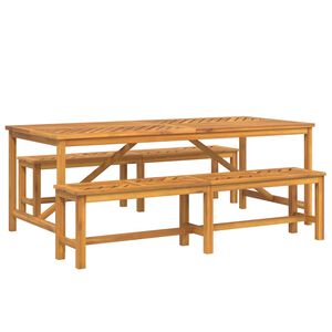 vidaXL Z&aacute;hradn&yacute; jed&aacute;lensk&yacute; set 3 pcs Hned&aacute; Pevn&eacute; ak&aacute;ciov&eacute; drevo