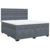 vidaXL Posteľn&yacute; r&aacute;m boxspring s matracom tmavosiv&yacute; 180x200 cm zamat