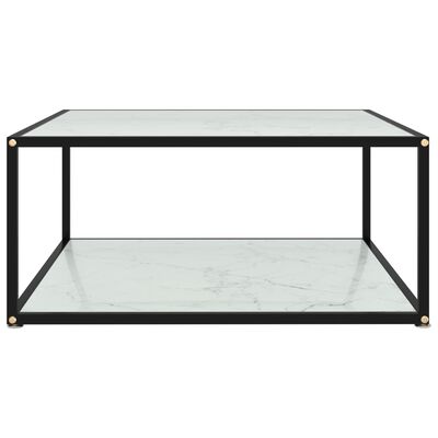 vidaXL Konferenčný stolík, biely 80x80x35 cm, tvrdené sklo