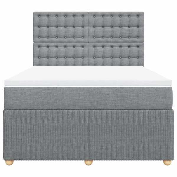 vidaXL Boxspring posteľ s matracom svetlosiv&aacute; 100x200 cm l&aacute;tka