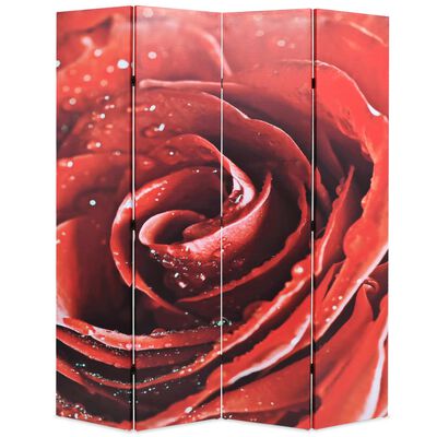 vidaXL Skladací paraván 160x170 cm, potlač červenej ruže