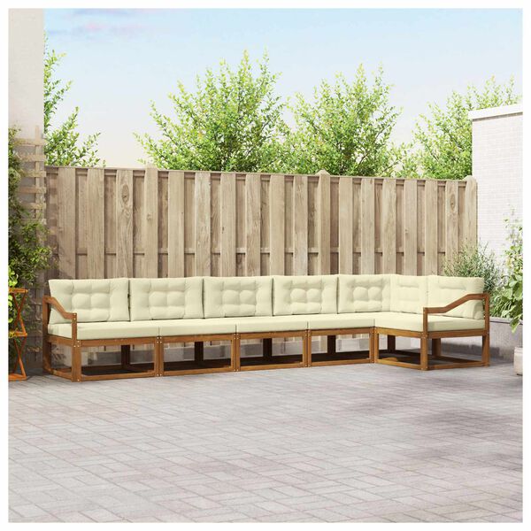 vidaXL Z&aacute;hradn&aacute; s&uacute;prava gaučov s vank&uacute;&scaron;om 6 pcs Pr&iacute;rodn&aacute; a kr&eacute;mov&aacute;