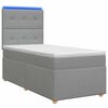 vidaXL LED boxspring posteľ s matracom Svetlosiv&aacute; 90 x 190 cm L&aacute;tka