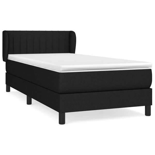 vidaXL Posteľn&yacute; r&aacute;m boxspring s matracom čierny 80x200 cm l&aacute;tka