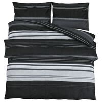 vidaXL Súprava obliečok čierno-biela 240x220 cm bavlna