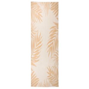 vidaXL Vonkaj&scaron;&iacute; koberec s ploch&yacute;m tkan&iacute;m 80x250 cm listov&yacute; vzor