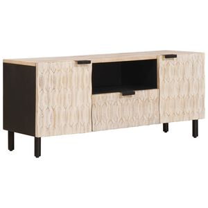 vidaXL TV skrinka s dverami Biele um&yacute;vanie dokončenie 105 x 33 x 46 cm