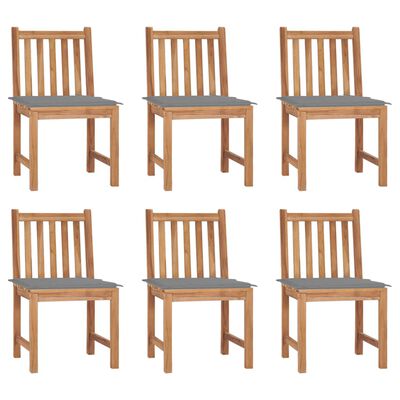 vidaXL Záhradné stoličky 6 ks s podložkami tíkový masív