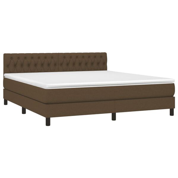 vidaXL Boxspring posteľ s matracom tmavohned&aacute; 180x200 cm l&aacute;tka