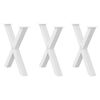 vidaXL Nohy k jed&aacute;lensk&eacute;mu stolu v tvare X, 3 ks, biele, 80 x (72-73) cm, oceľov&eacute;