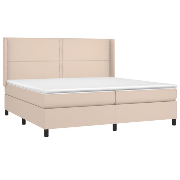 vidaXL Boxspring posteľ s matracom kapuč&iacute;nov&aacute; 200x200 cm umel&aacute; koža