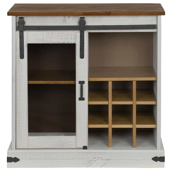 VidaXL Príborník HALDEN s posuvnými dverami Biela Masívne drevo