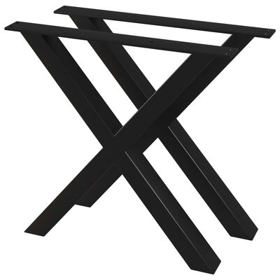 vidaXL Stolové nohy na jedálenský stôl 2 ks, rám v tvare X 80x72 cm