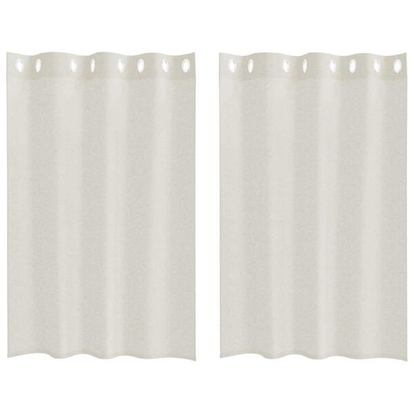 vidaXL Voile z&aacute;clona so z&aacute;clonami 2 pcs Kr&eacute;mov&aacute; 140 x 140 cm Polyester