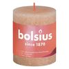 Bolsius Rustik&aacute;lne valcov&eacute; sviečky Shine 4 ks 80x68 mm, hmlisto ružov&eacute;